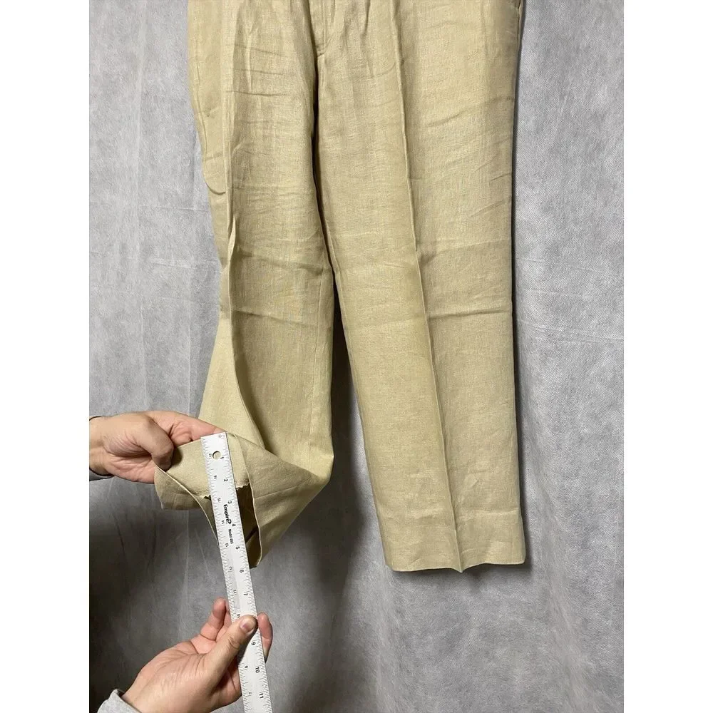Calvin Klein Pants 36 X 25.5‎ Beige Linen Slacks Chino Casual Hybrid Golf Beach